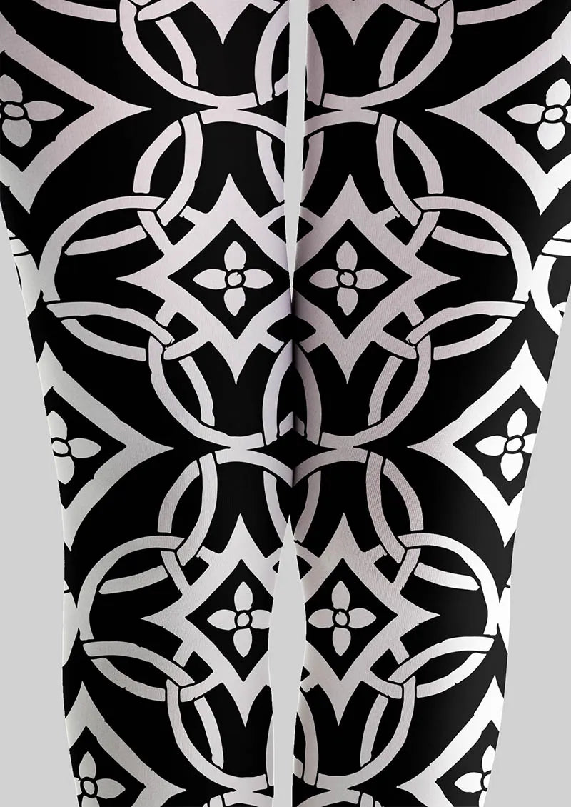 Viken Plan Interlock Print Tights Hosiery Pantyhose