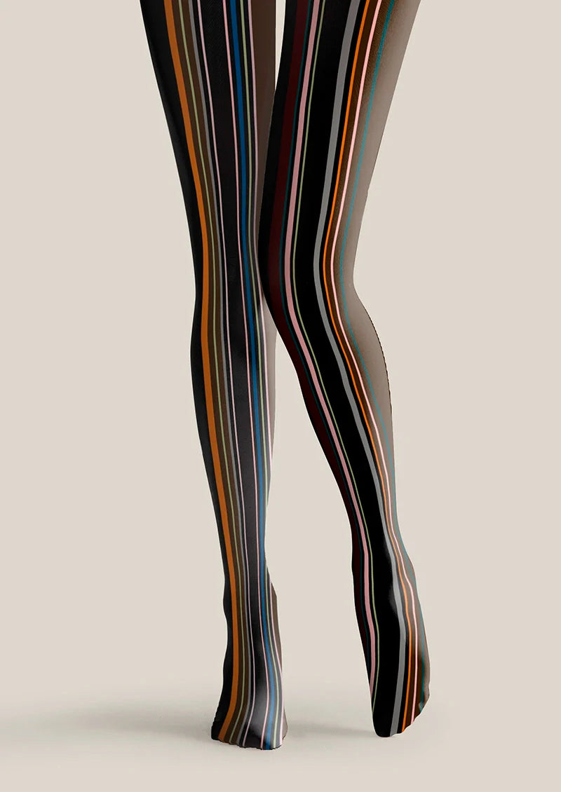 Viken Plan Iridescent Yesterday Striped Tights Hosiery Pantyhose