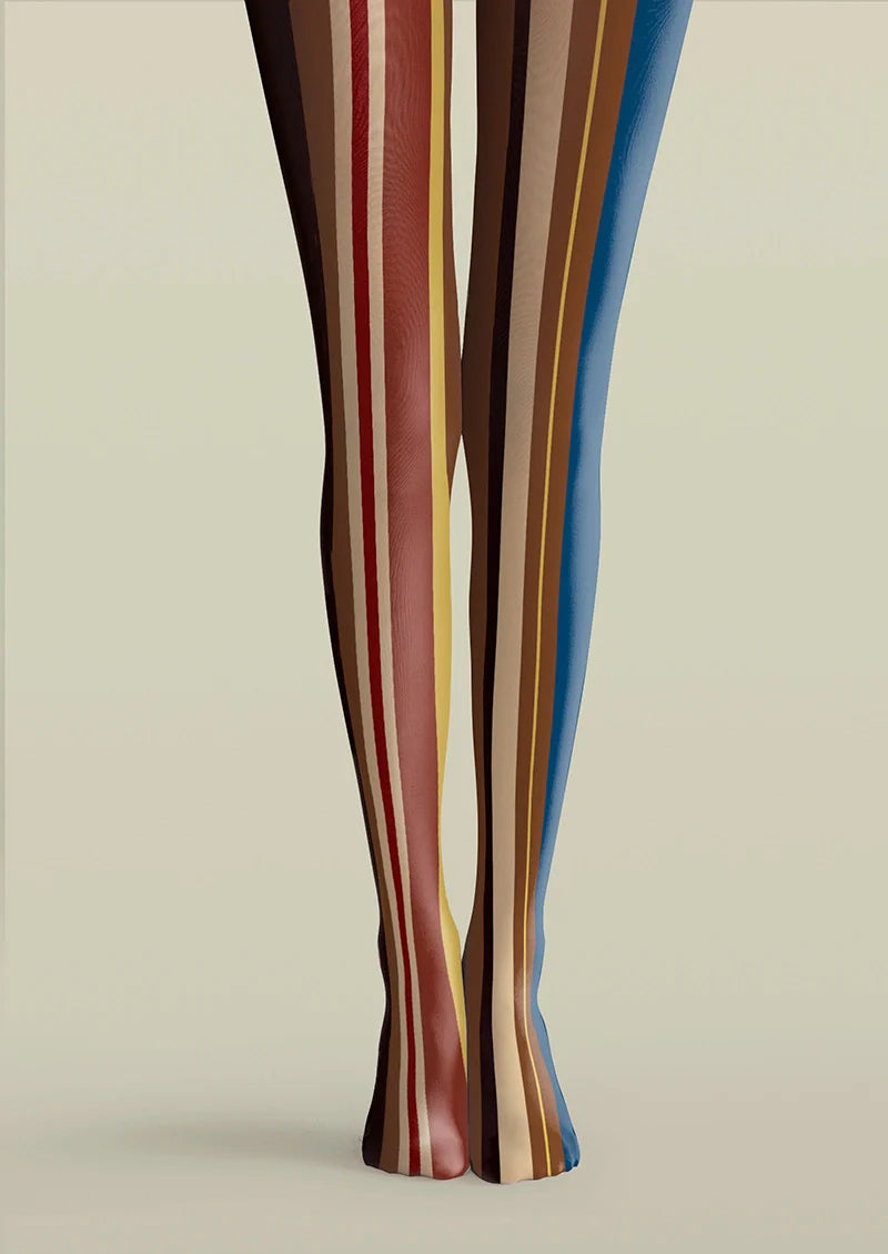 Viken Plan Yesterday Rhythm Retro Striped Tights Hosiery Pantyhose