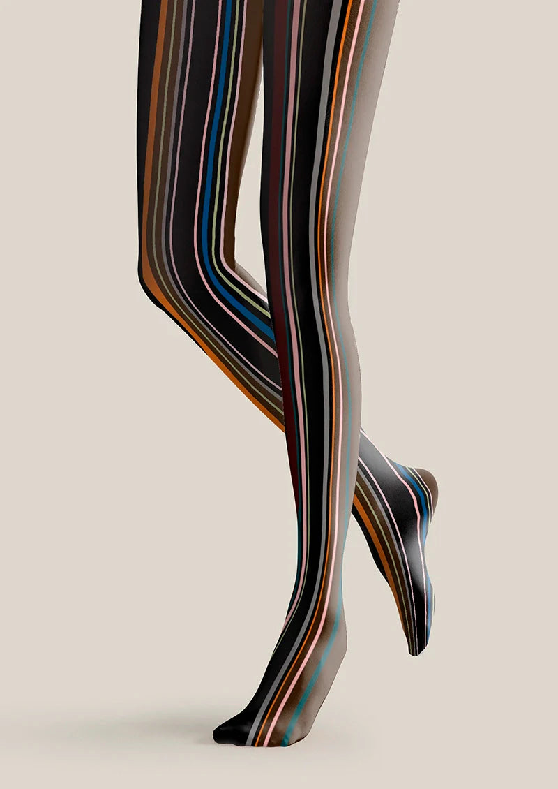 Viken Plan Iridescent Yesterday Striped Tights Hosiery Pantyhose