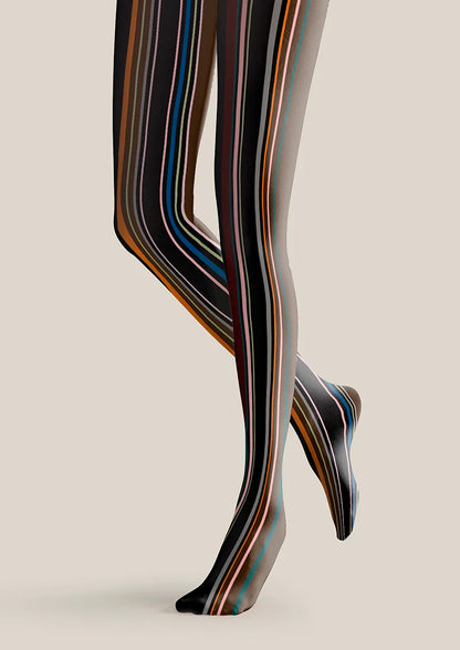 Viken Plan Iridescent Yesterday Striped Tights Hosiery Pantyhose
