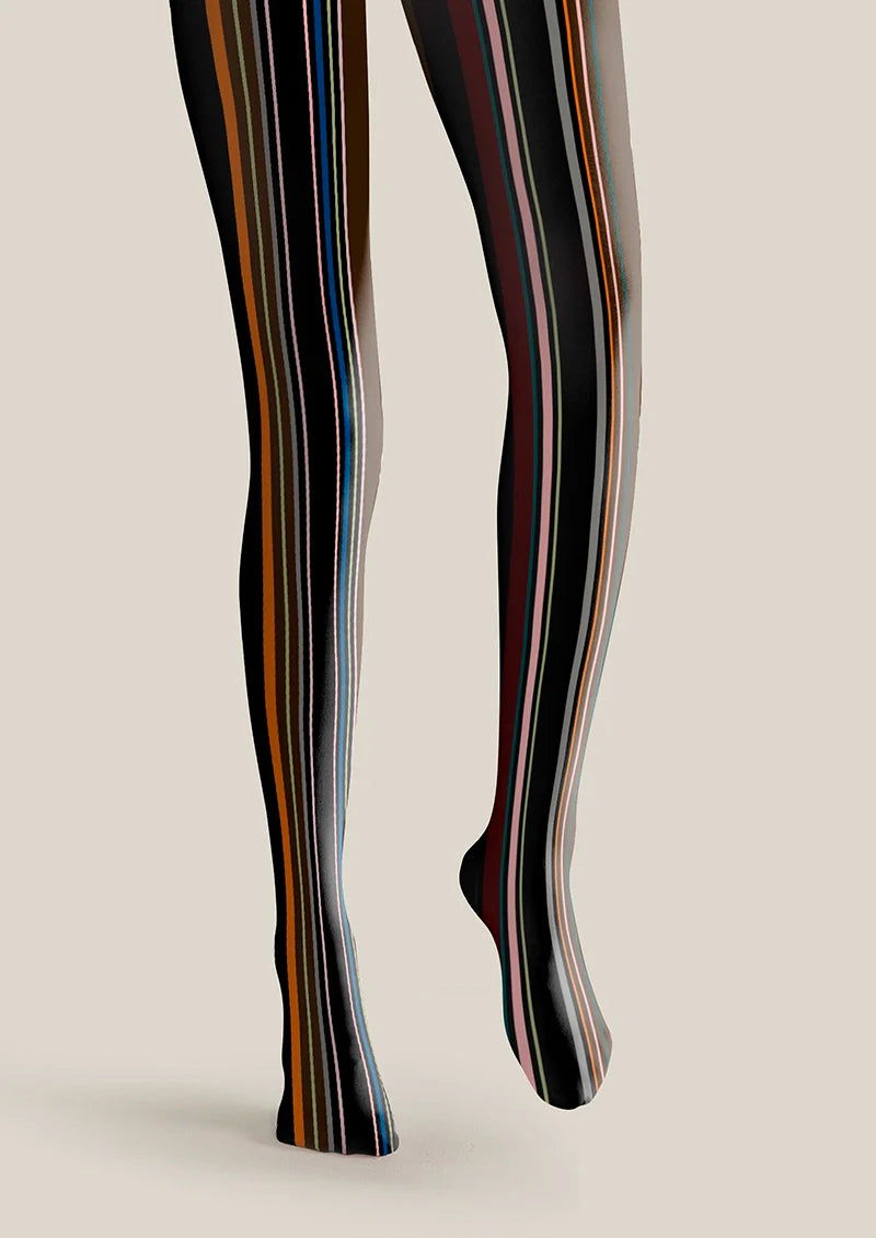 Viken Plan Iridescent Yesterday Striped Tights Hosiery Pantyhose