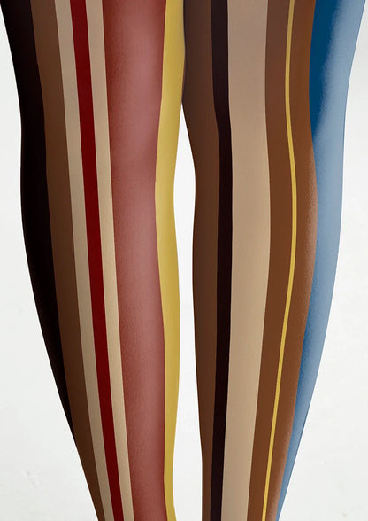 Viken Plan Yesterday Rhythm Retro Striped Tights Hosiery Pantyhose