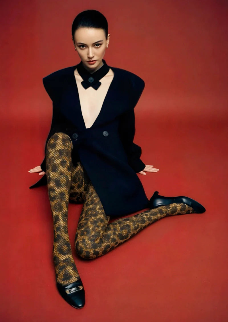 Viken Plan Classic Fashion Print Tights Personalized Pantyhose/Tights [Neon Hunt]