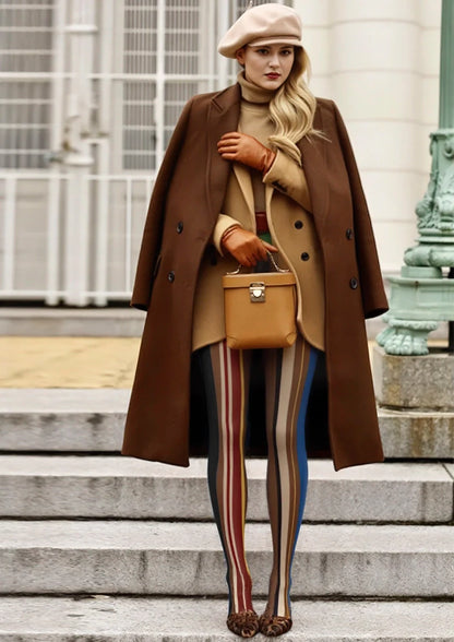 Viken Plan Yesterday Rhythm Retro Striped Tights Hosiery Pantyhose