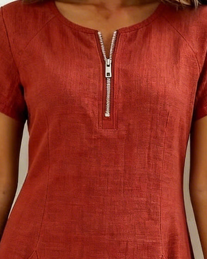 DONATALIA | Chic Zip-Front Mini Dress with Pockets