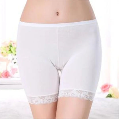 1pc Summer Underwear Shorts Sexy Silk Ice Pants White/Black/Nude Women Safety Short Pants Gifts For Women 80-110 Kg