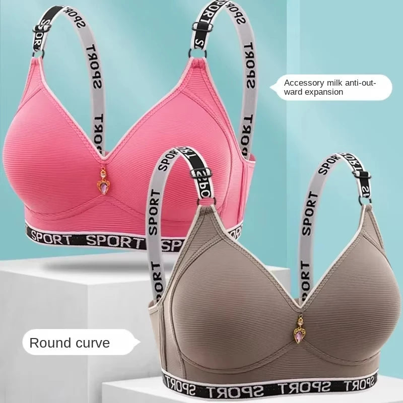 Bra For Women Women Large Underwear Women Without Steel Ring on The Support Sports Back Bra Close Anti-sagging Adjustment Bra