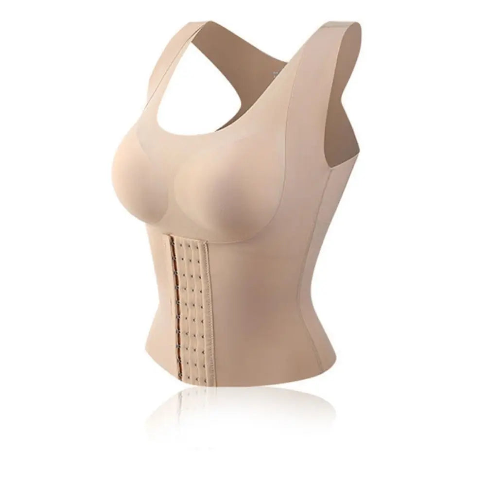 Washable Tummy Control Slimming Vest Padded Bra Adjustable Trimmer Camisole Front Closure Hook Loop Posture Corrector Girls