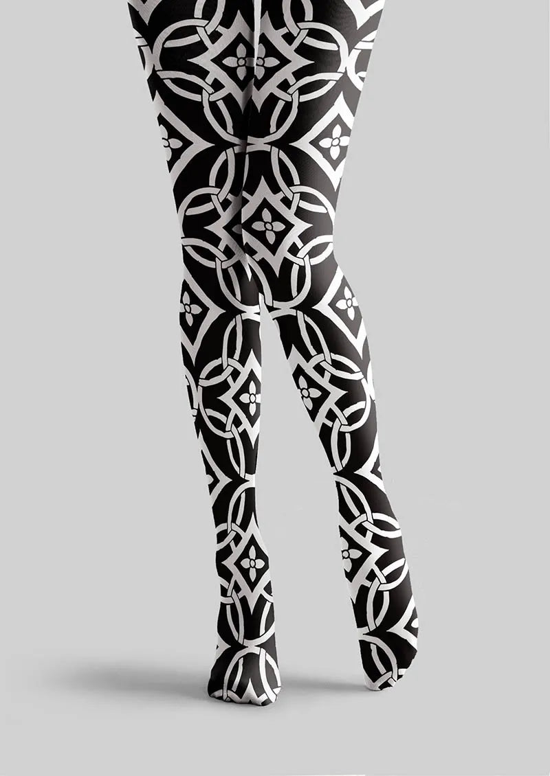 Viken Plan Interlock Print Tights Hosiery Pantyhose