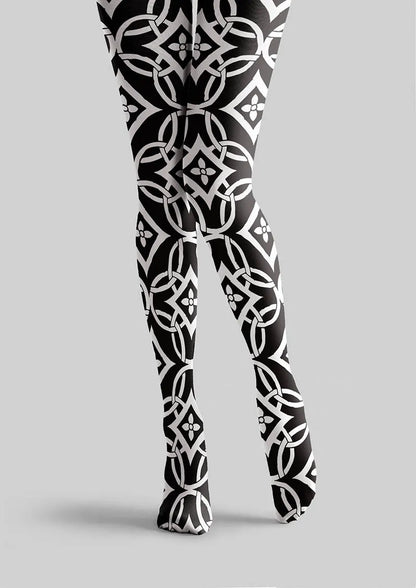 Viken Plan Interlock Print Tights Hosiery Pantyhose