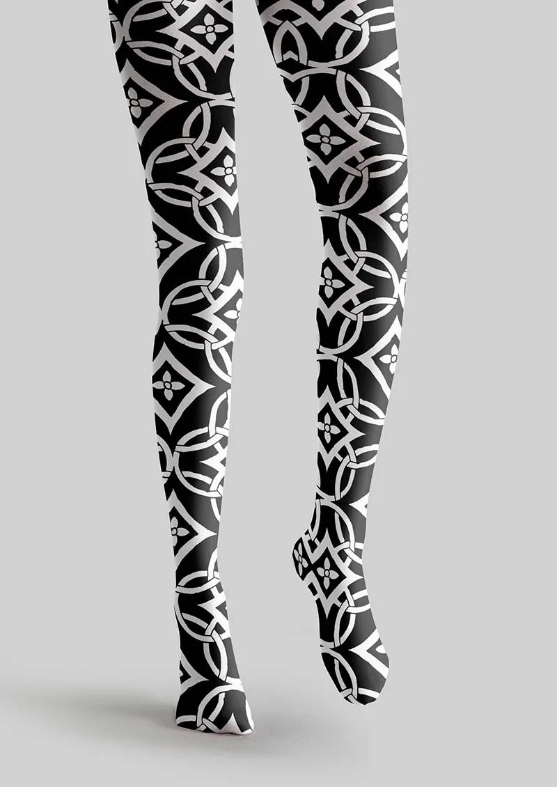 Viken Plan Interlock Print Tights Hosiery Pantyhose