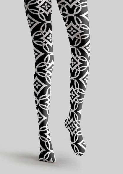 Viken Plan Interlock Print Tights Hosiery Pantyhose