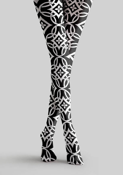 Viken Plan Interlock Print Tights Hosiery Pantyhose