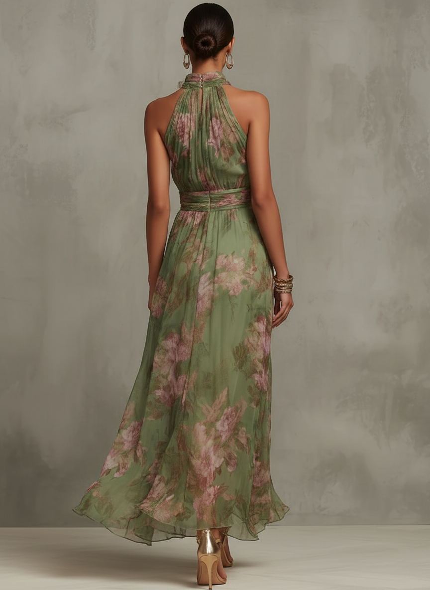 Donatalia| Maxi halter dress with floral print
