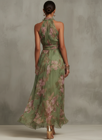 Donatalia| Maxi halter dress with floral print