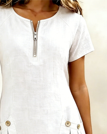 DONATALIA | Chic Zip-Front Mini Dress with Pockets