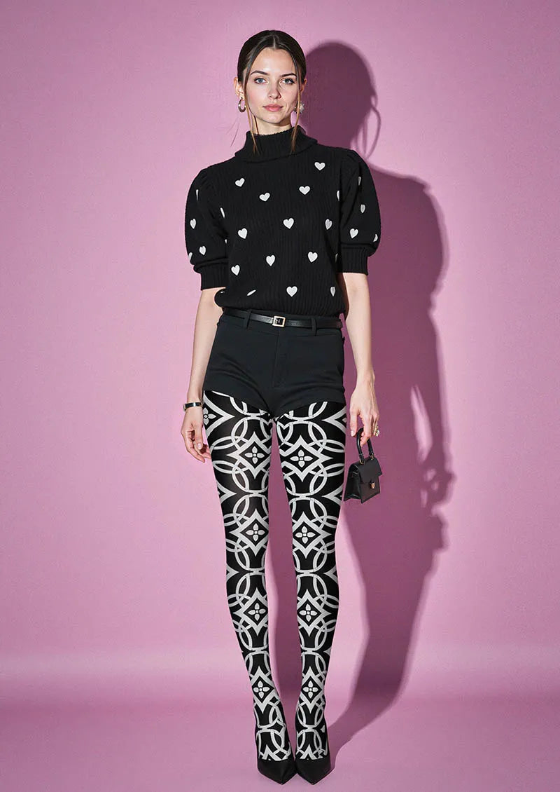 Viken Plan Interlock Print Tights Hosiery Pantyhose