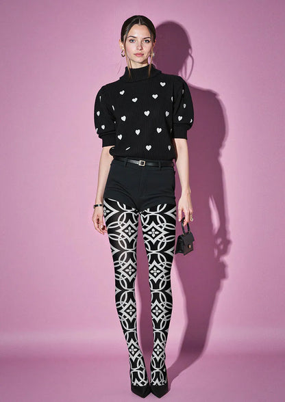 Viken Plan Interlock Print Tights Hosiery Pantyhose